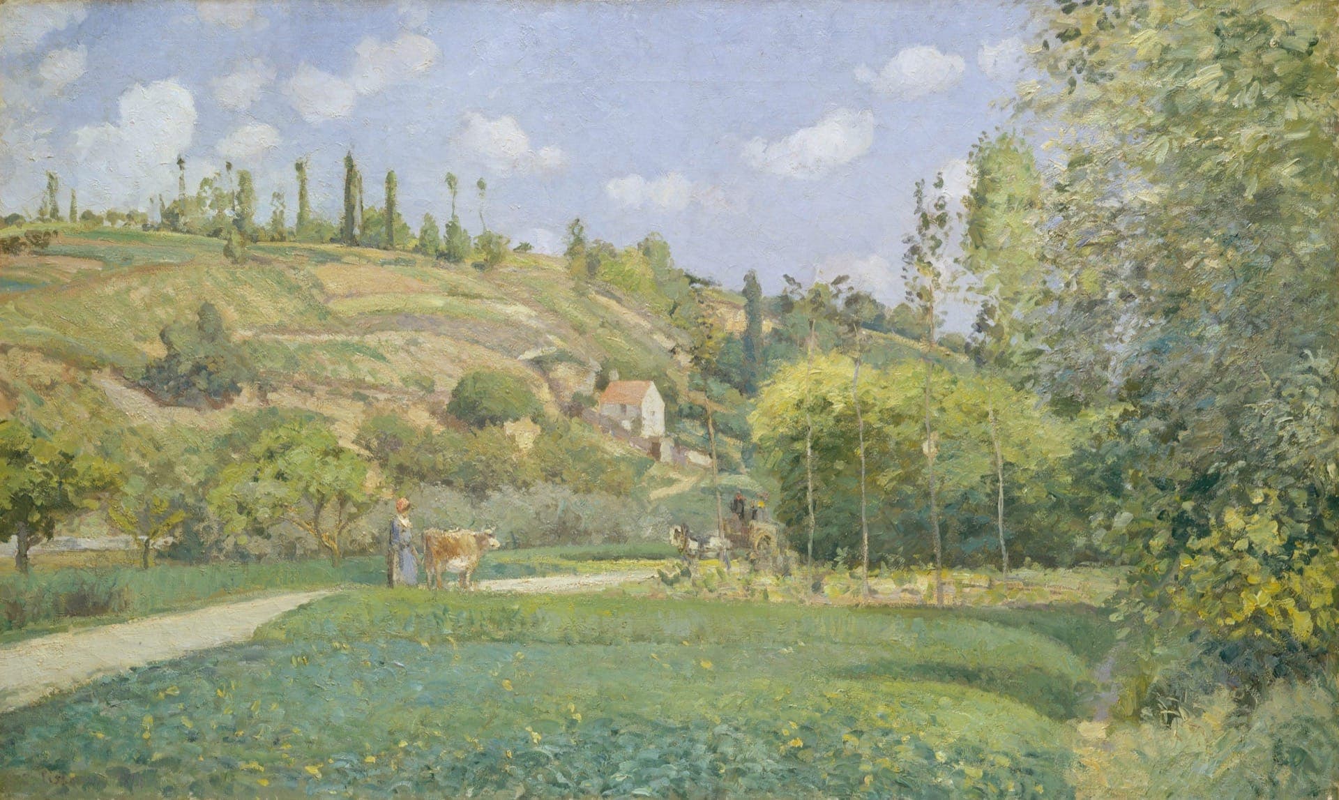 A Cowherd At Valhermeil Auvers Sur Oise Camille Pissarro