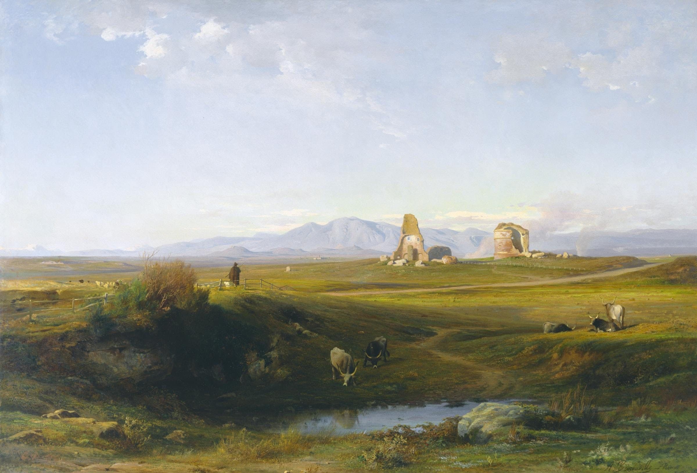 A View Of The Roman Countryside Jean Achille Benouville