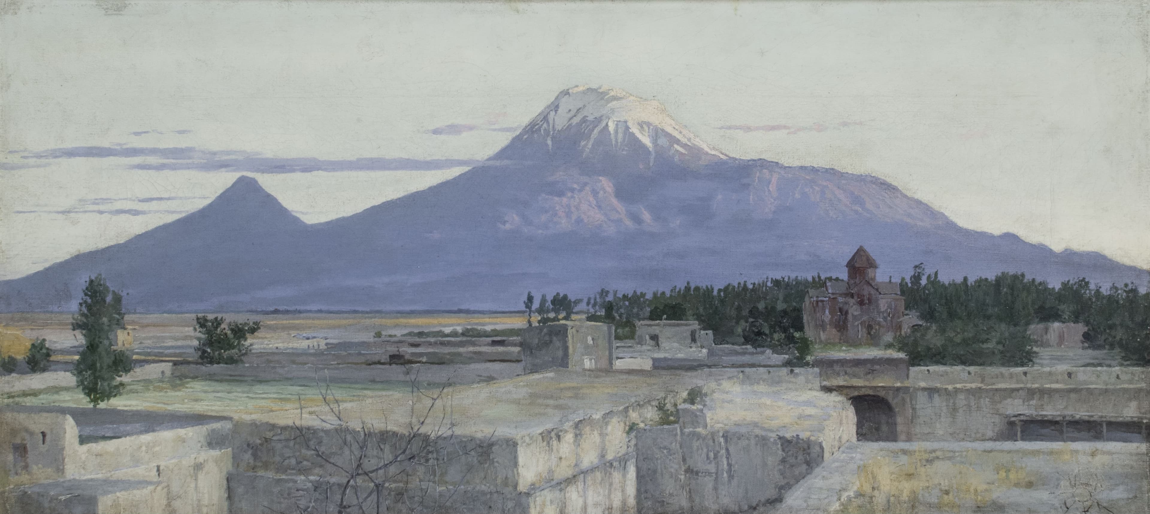 A View On Ararat From Etchmiadzin Yeghishe Tadevossian