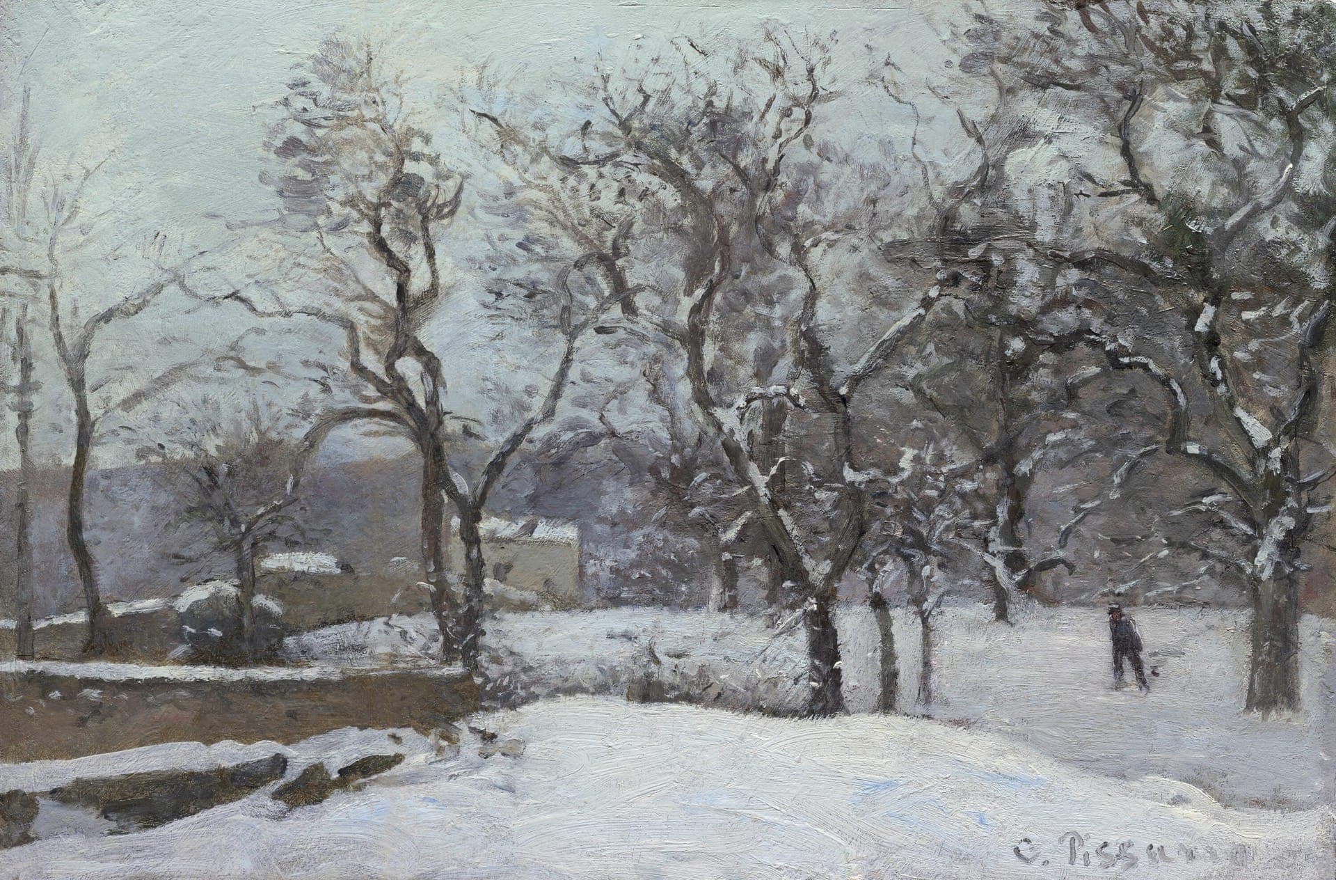 Snow At Louveciennes Camille Pissarro
