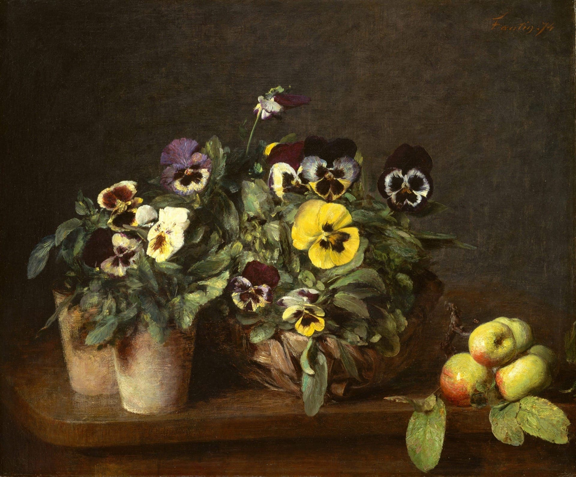 Still Life With Pansies Henri Fantin Latour