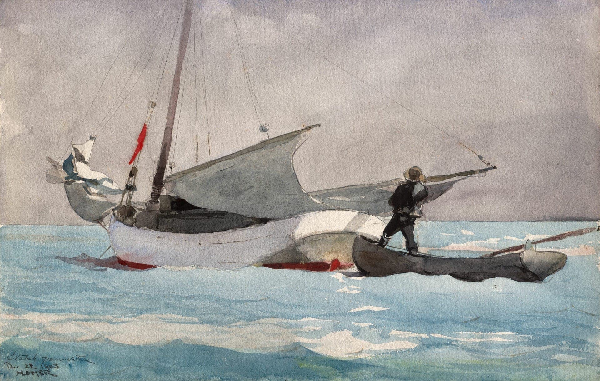 Stowing Sail Winslow Homer