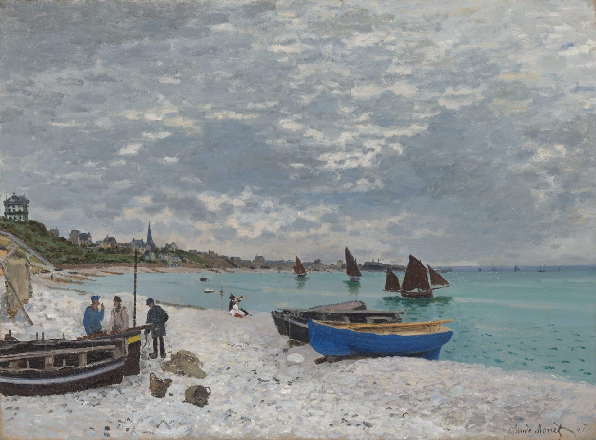 The Beach At Sainte Adresse Claude Monet