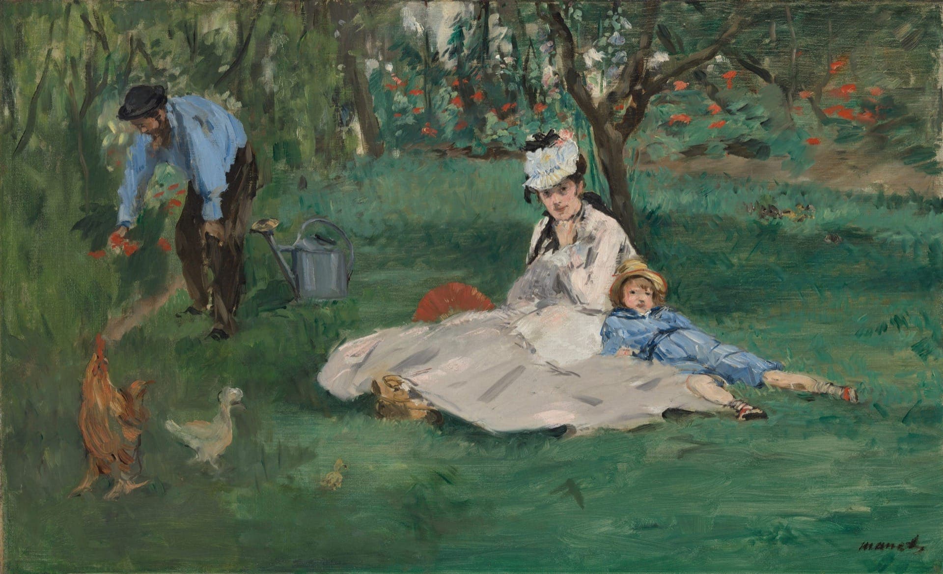 The Monet Family In Their Garden At Argenteuil Edouard Manet