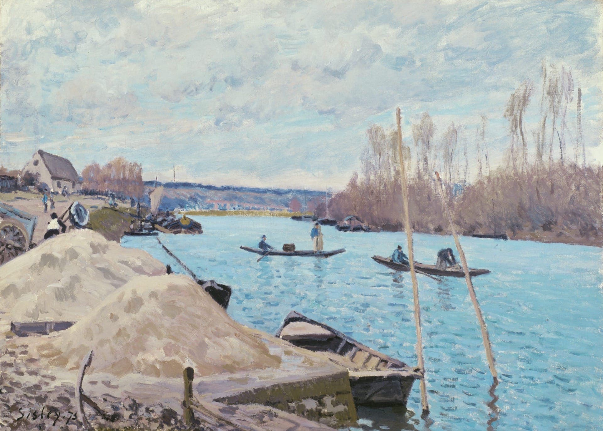 The Seine At Port Marly Piles Of Sand Albert Sisley